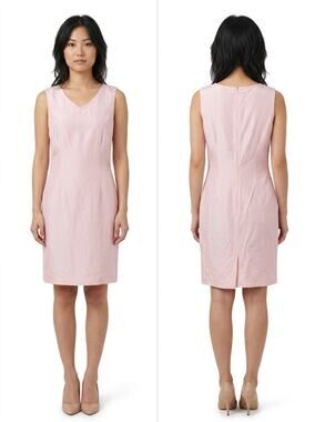Vintage Travis Ayers 100% Silk Sheath Knee Length Lined Dress Women Size 4P